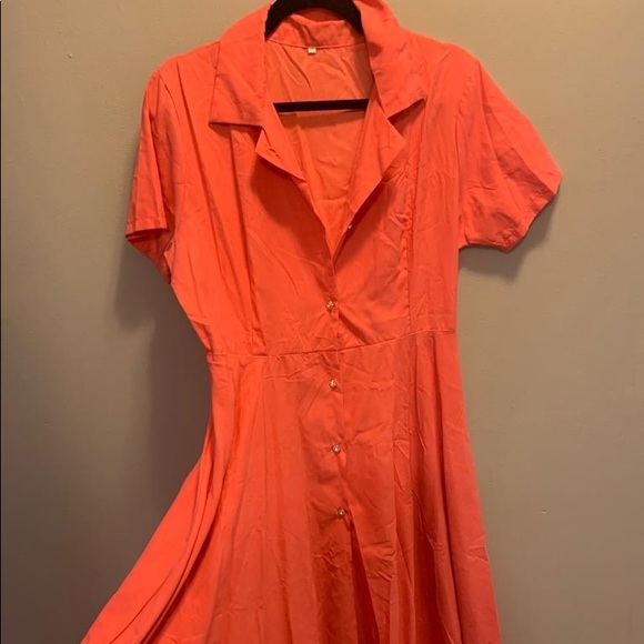 Long coral dress - Picture 1 of 2